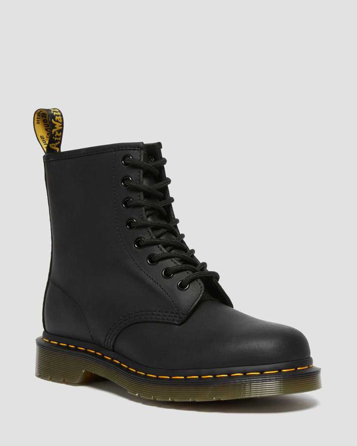 Dr Martens Vintersko Dame Svart 1460 Greasy Læder Lace Up 7152WZEPO